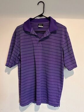 Men's Purple Striped NikeGolf dri fit Golf Polo Shirt  size M Nike